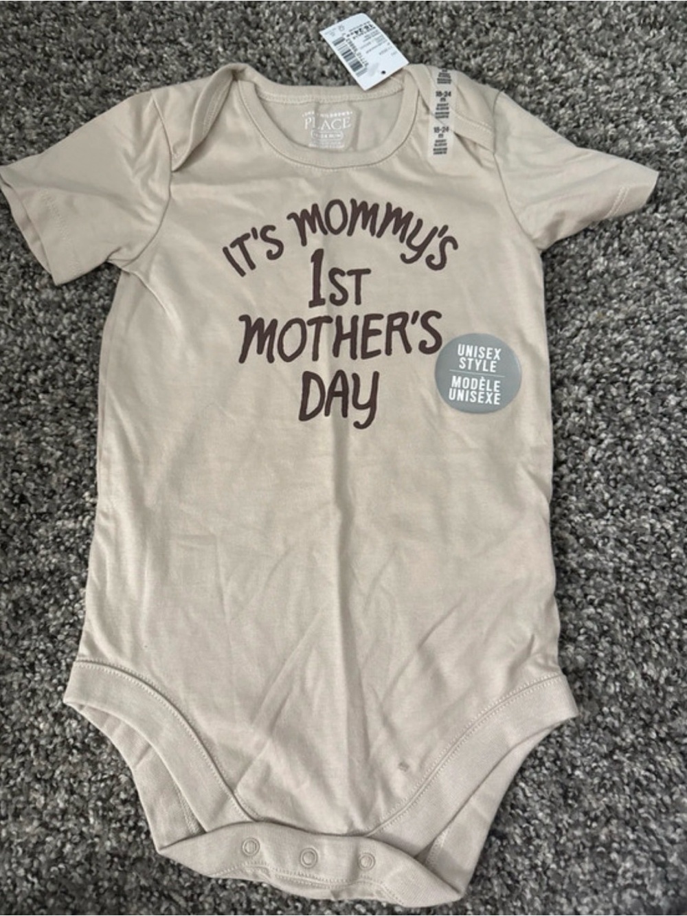24 months The Children's Place Beige "It's Mommy's 1st Mother's Day" onesie